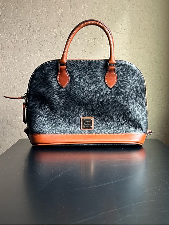 Dooney & Bourke Handbags - Dooney & Bourke Black Pebble Grain Zip Satchel
